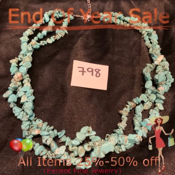 Turquoise Chip Necklace - Picture 1 of 3